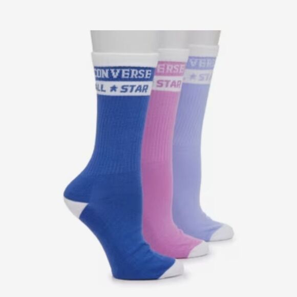 Converse All Star Stripe Half Cushion Crew Socks - Picture 1 of 6